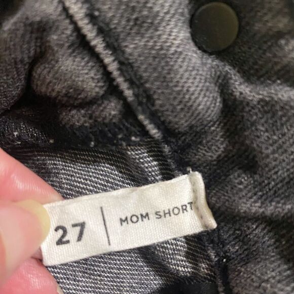 PacSun Mom Short Distressed High Waisted Gray Black Wash All Cotton Y2K Festival - Picture 13 of 14